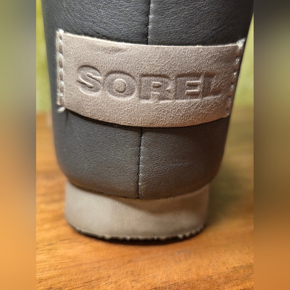 Sorel "Joanie" Gray Lace Up Leather/Canvas Wedge Sandals - Picture 10 of 10